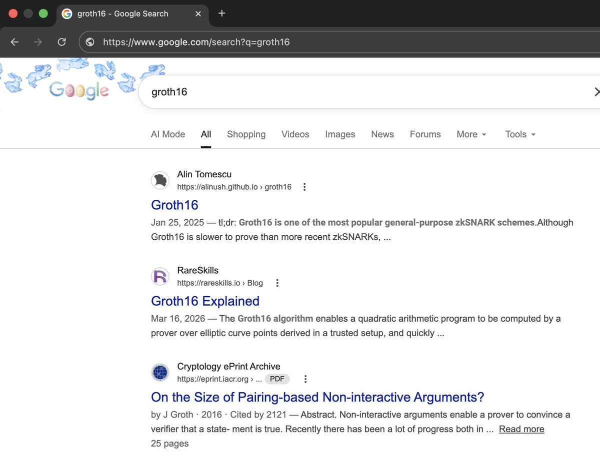 Alin's Groth16 blog is the #1 Google result for "groth16"