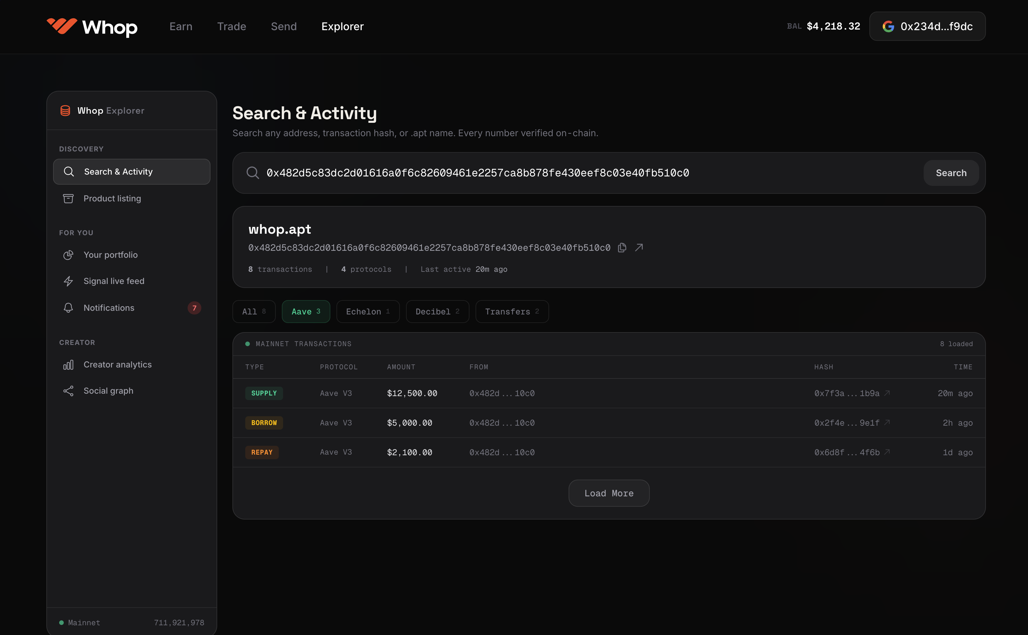 Search & Activity