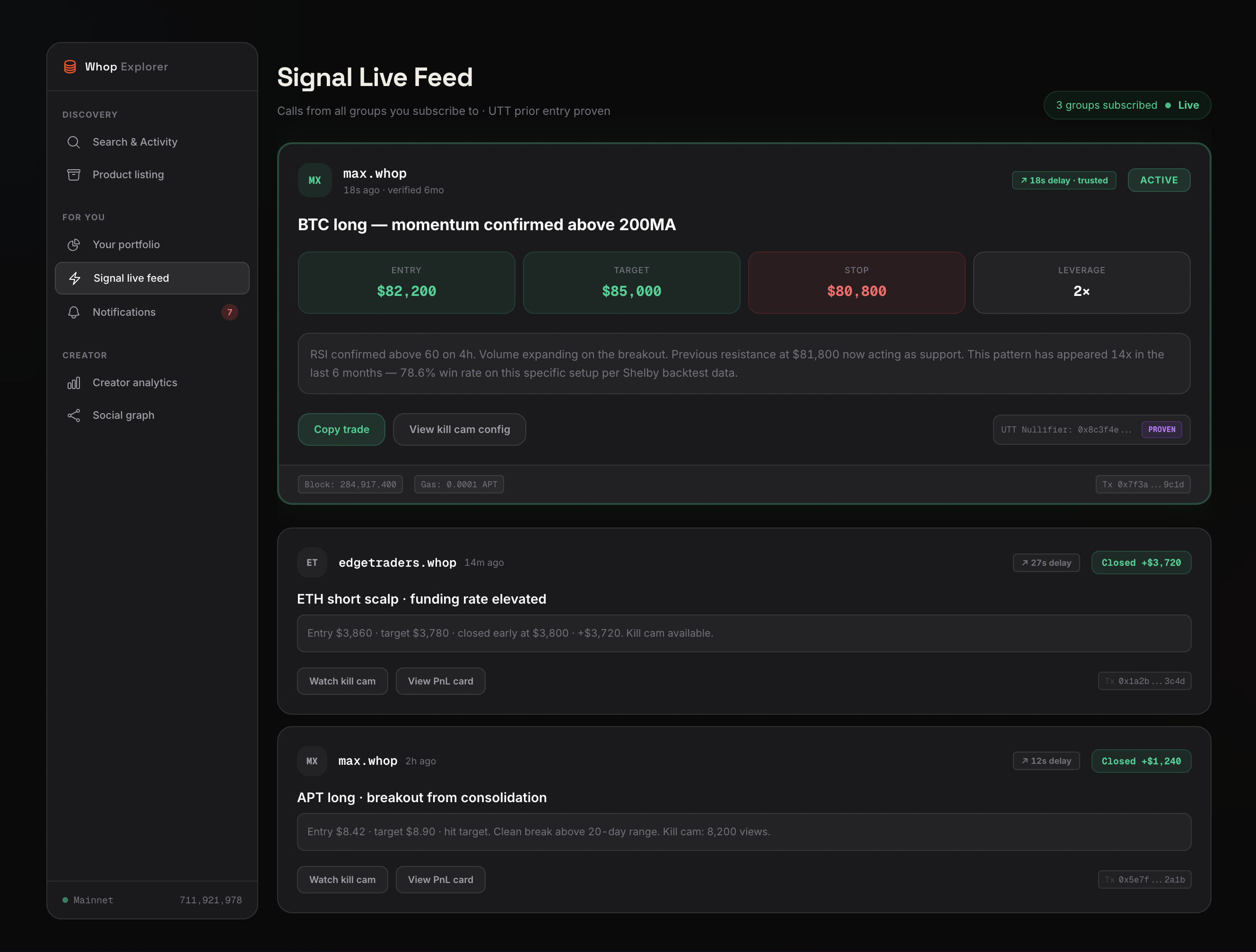 Signal Live Feed