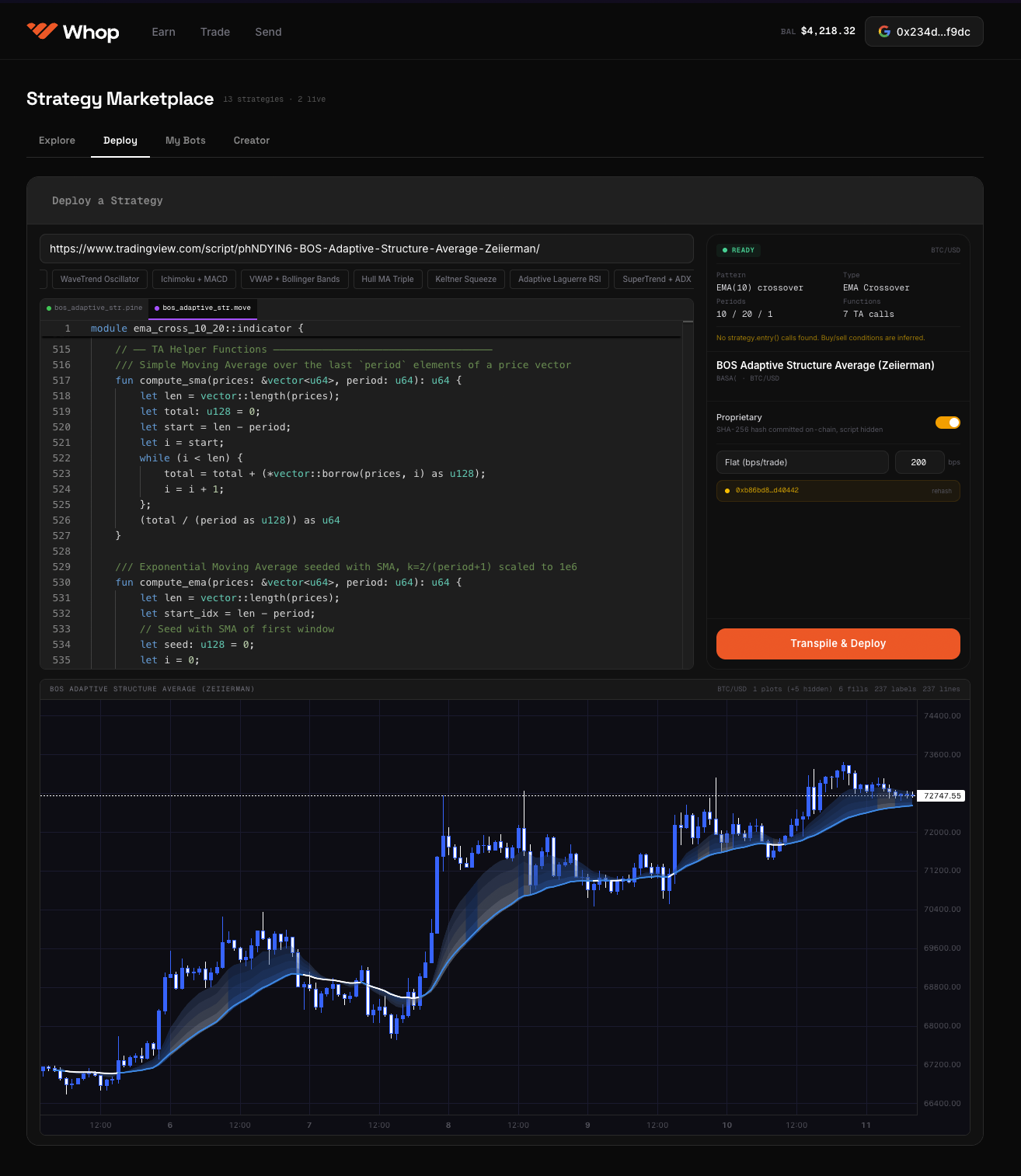 PineScript Code Editor & Transpiler
